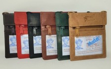 Leder Brustbeutel Brusttasche Ausweistasche Umhängebeutel Damen Herren Kinder