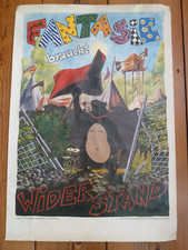 Plakat Poster DIN A1 Fantasie braucht Widerstand Berlin-Kreuzberg 36 Bär 80er
