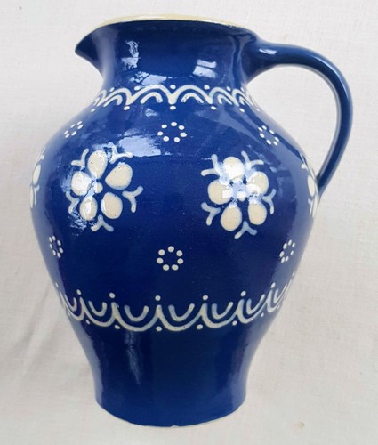 Vase krug blau - blau-weiß,, groß