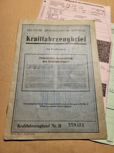 Ddr kfz brief - kfz,