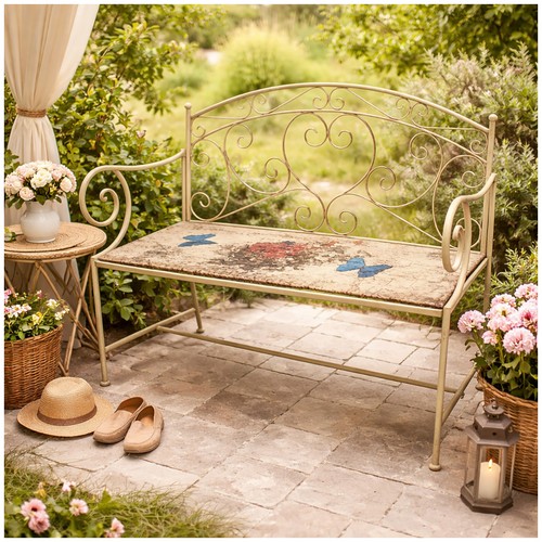 Metall gartenbank flowers and - metall,