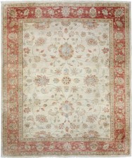 Original Pakistan Teppich Ziegler 245 cm x 200 cm Orientteppich Beige Farbe