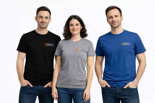 Bedrucktes shirt mit logo - shirt,