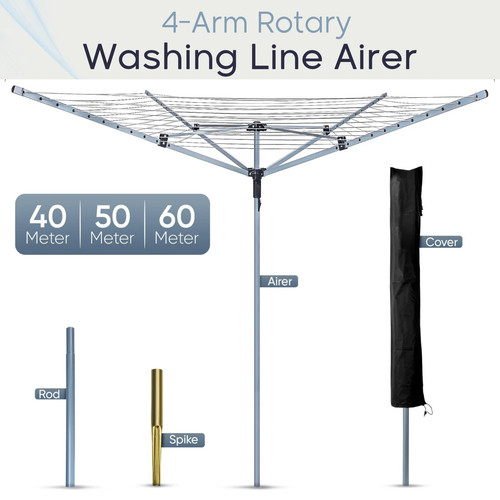 60m faltbarer wäschespinne - faltbarer, 4