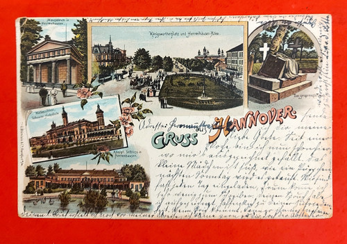 Gruss aus hannover 1897 - ak,