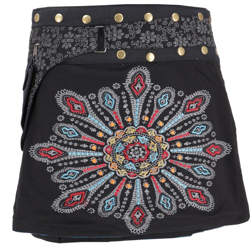 Wickelrock bestickter kurzer - bestickter,