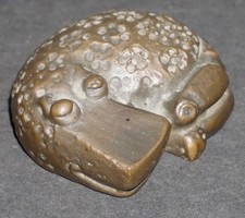 Bronze-Nilpferd abstrakt, 7 x 3,5 cm