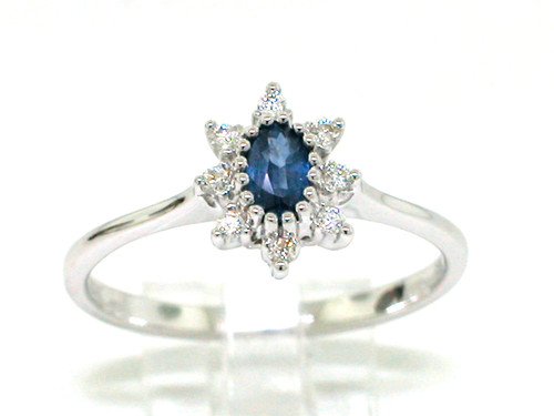 Saphir ring 585 weißgold 14kt - saphir,