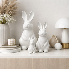 Keramik hase weiß oster - keramik,