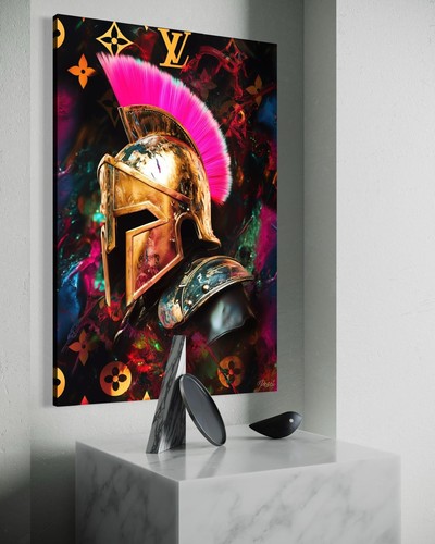 Spartaner leinwand bild farbig - leinwand,