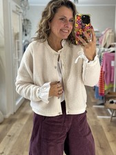 Soyaconcept SC-ONYX Jacke Teddy Creme Knöpfe Silber Glitzer verschied. Gr. (D4)H