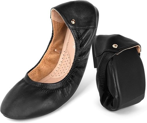 Damen ballerinas leder flache - leder,