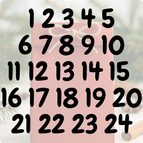 Klebezahlen adventskalender - 24,