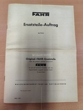 FAHR Ersatzteile-Auftrag Dokument blanko Prospekt Traktor brochure M1
