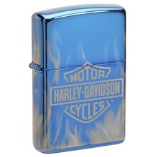 Zippo high polish - blue, harley