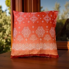 BASSETTI Kissenhülle KERALA R1 Rot Orange 80x80 Bettwäsche KISSEN SATIN Neu