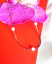 Damen Modeschmuck Halskette kurz silber mit Perlen Mode Schmuck Kette