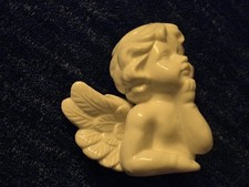 Engel Putte Büste Porzellan Klassik weiß glänzend gross: 13 x 11 x 8 cm, selten