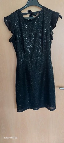 Schwarzes paillettenkleid für - schwarzes,