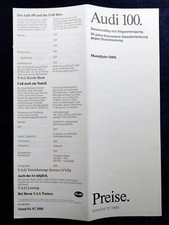 AUDI 100 Typ 44 ,  Preisliste Stand: 7.1988 Modelle: 100 ,Quattro, Turbo, 2.0E,