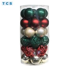 Weihnachtsbaumkugeln rot grün gold Christbaumschmuck 30 Stück 6cm