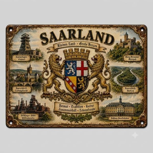 Blechschild saarland wappen - saarland,