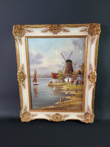 Retro wandbild öl auf - retro, wandbild,