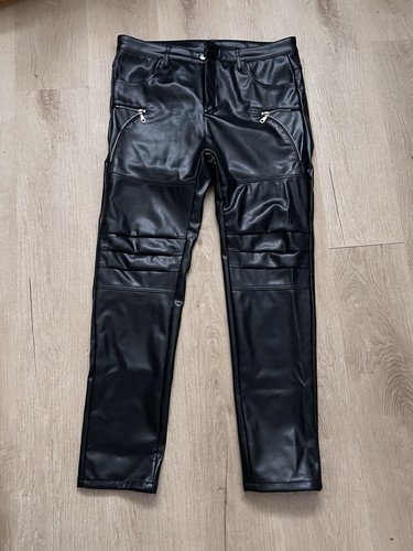 Herren kunstlederhose schwarz - herren,
