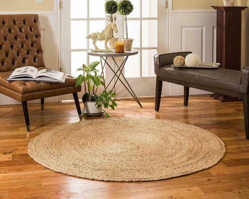 Runder teppich natur jute - runder,