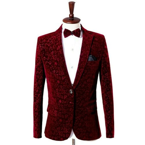 Herren blumenmuster roter samt - roter,