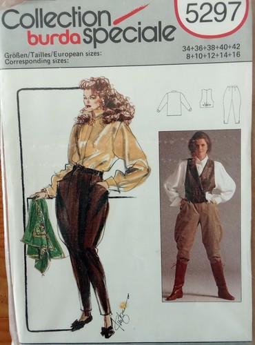 Burda 5297 bluse weste hose - bluse,