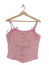 MOTHWURF Trägertop Damen Top Gr. DE 36 pink-wollweiß Casual-Look