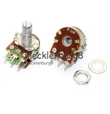 2Stks  B10K Dual-Stereo-Potentiometer Poti Potentiometer Mit 16mm Welle Split