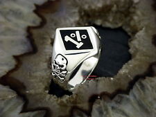 Silberring TOTENKOPFRING 1% Totenkopf Skull Ring One Percenter Silber 925