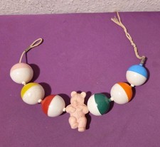 DDR -KINDERWAGEN KLAPPERKETTE RASSELKETTE- farbig aus Plaste VINTAGE OSTALGIE 