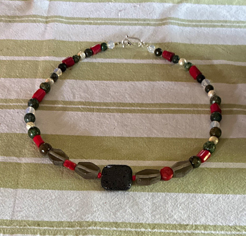 Mehrfarbige edelsteinkette mit - mehrfarbige,