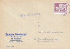 BAUTZEN, Briefumschlag 1980, Hermann Erdenberger Fleischereibedarf