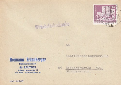 Bautzen briefumschlag 1980 - bautzen,,
