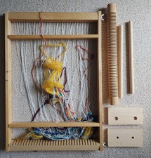 Schul Webrahmen Set Holz mit Zubehör – 47x32 cm, ideal für DIY und Handarbeit