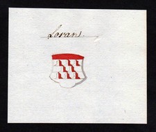 18. Jh. Lovan Handschrift Manuskript Wappen manuscript coat of arms