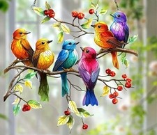 Sonnenfänger 6 Vögel auf Ast