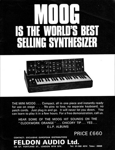 Mini moog synthesizer advert - moog,