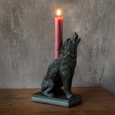 NEW Black Wolf Candle Stick