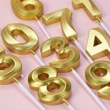 Geoldene Zahlenkerze 0-9