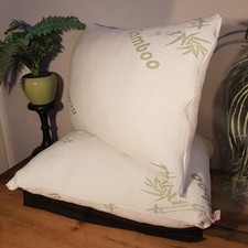2er Set Bamboo Memory Foam Kissen mit Bambusfaser NEU Kopfkissen + Bezüge