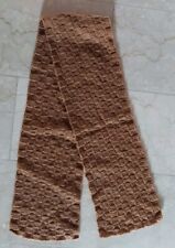 Handarbeit Strickschal Schal Hellbraun, ca. 140 X 20 cm, NEU, Karomuster 