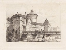 Frauentor Nürnberg Nuremberg Franken Bayern Radierung etching 1840