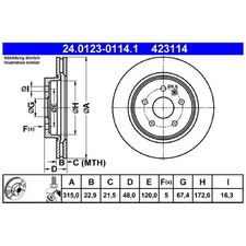2x ATE Scheibenbremse hinten