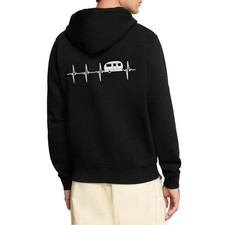 Caravan Campingwagen Herzschlag Unisex Premium Bio Zip Hoodie