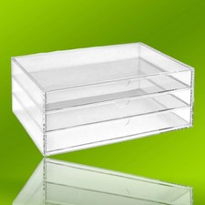 OSCO A3TSL Acryl Magazin mit 3 Schubladen, quer, transparent, Organizer